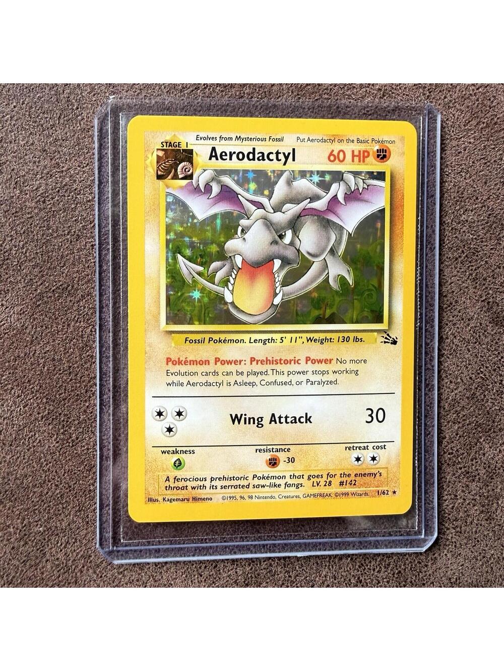 Aerodactyl 1/62 Fossil Holo Rare Pokemon Card WOTC 1999 LP